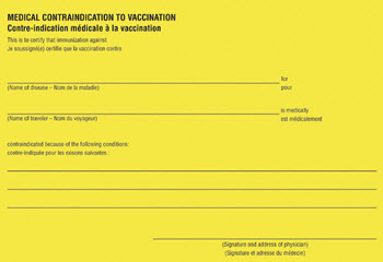 yellow fever card